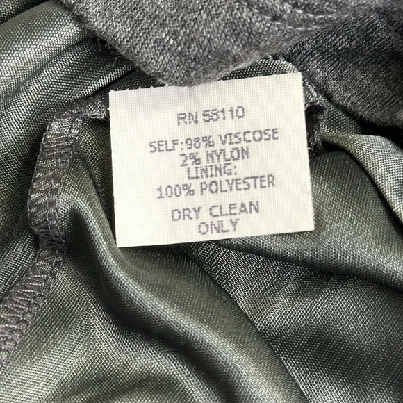 David Meister Grey Viscose Asymmetrical Neckline Long Sleeve Dress Size 12 - Picture 10 of 14